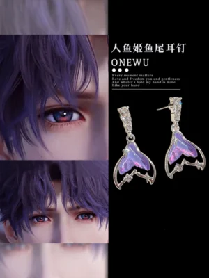 O1CN01cokGuM1ETGOz0xNbL_2777970352 Rafayel-Inspired Purple Fishtail Stud Earrings – Love and Deepspace