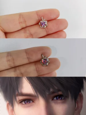 O1CN01db2fIU1kHsOrGi0KF_2442534659 Caleb Inspired Eye Color Heart Gem Earrings Titanium Steel Studs & Clip-On