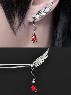 O1CN01rnf8Dh1brIV2ztlrb_2216791593518 Sylus Red Zircon Bloodstained Wing Stud Earrings | Love and Deepspace